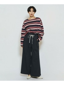 【feerique】【Lサイズ】feerique ポリエステルツイルワイドチノパンツ 詳細画像 チャコールグレー 4