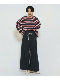 【feerique】【Lサイズ】feerique ポリエステルツイルワイドチノパンツ 詳細画像 チャコールグレー 5