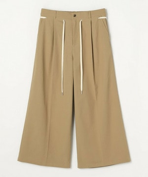 【feerique】【Lサイズ】feerique ポリエステルツイルワイドチノパンツ 詳細画像 ベージュ 1