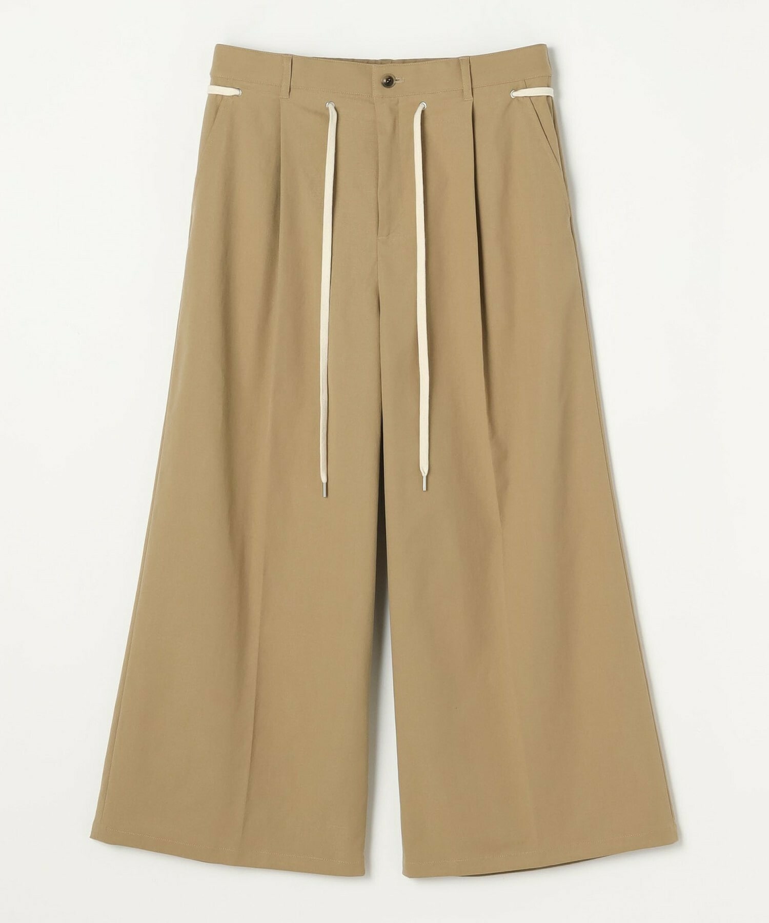 【feerique】【Lサイズ】feerique ポリエステルツイルワイドチノパンツ 詳細画像 ベージュ 1