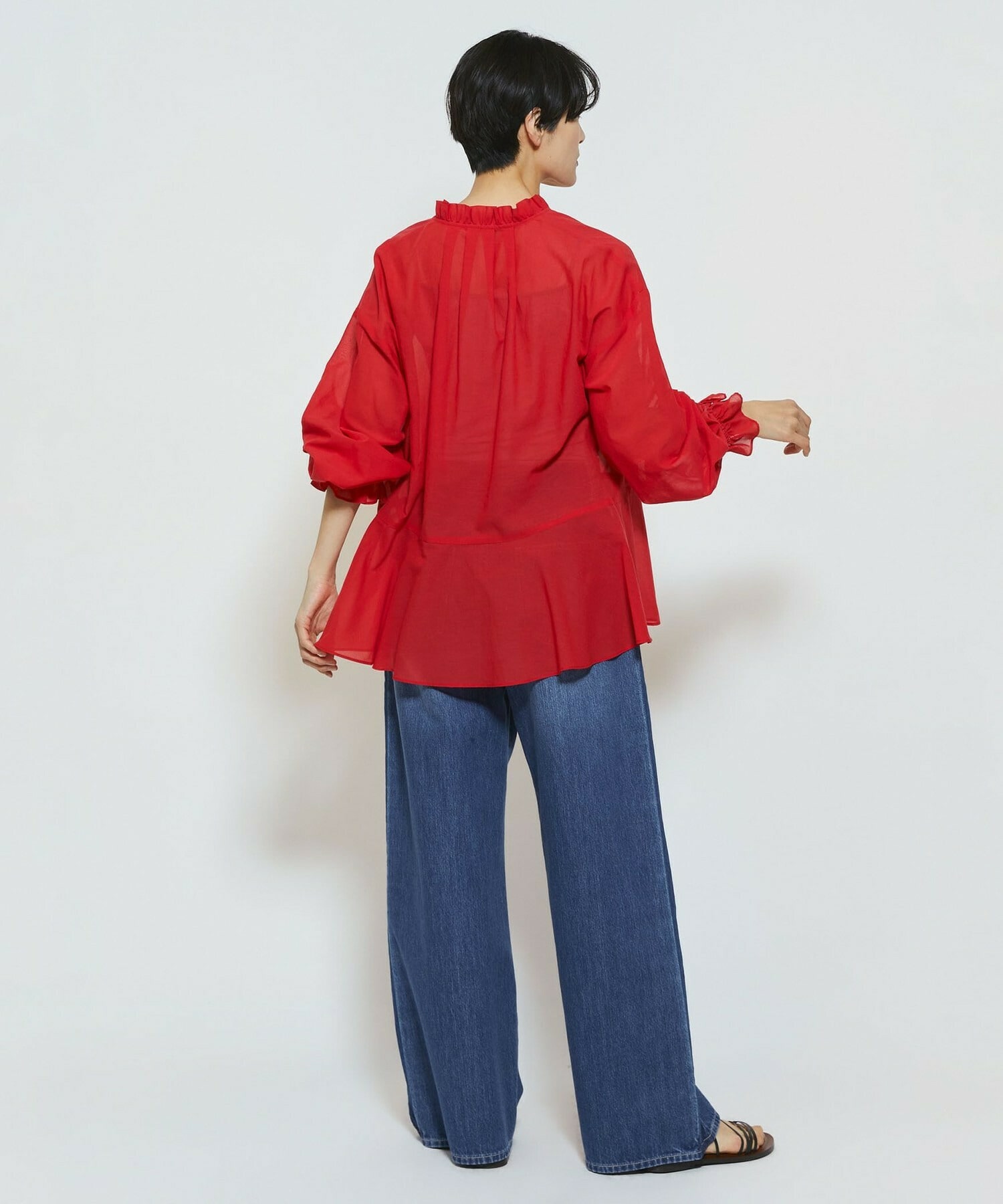 【feerique】【Lサイズ】feerique ラインデニムパンツ 詳細画像 ブルー 17