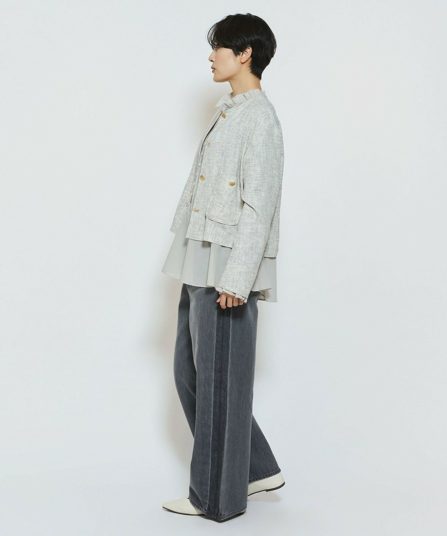 【feerique】【Lサイズ】feerique ラインデニムパンツ 詳細画像 ブルー 3