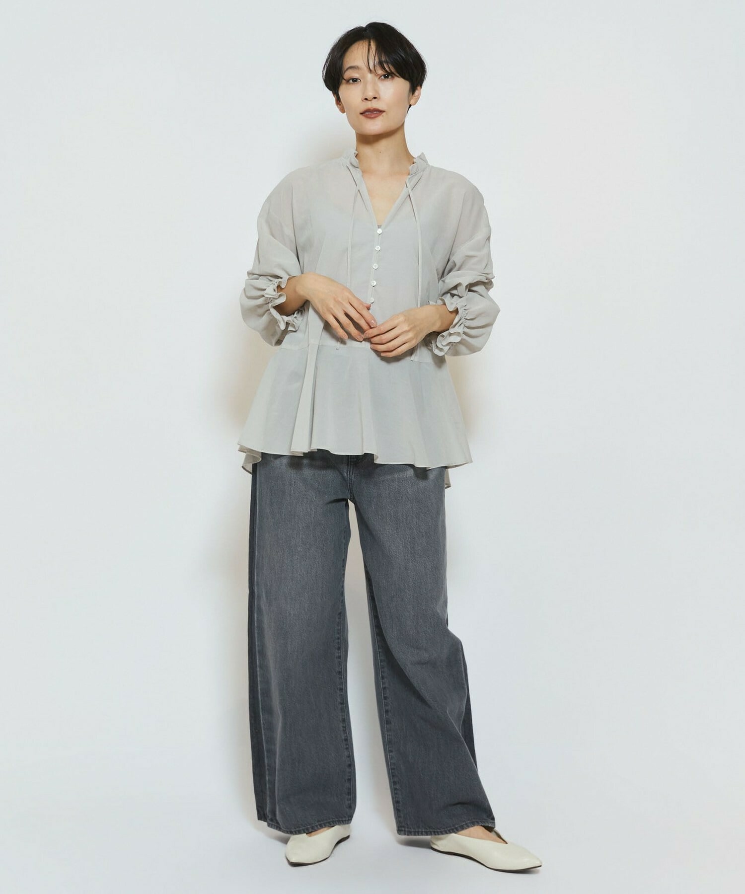 【feerique】【Lサイズ】feerique ラインデニムパンツ 詳細画像 ブルー 6