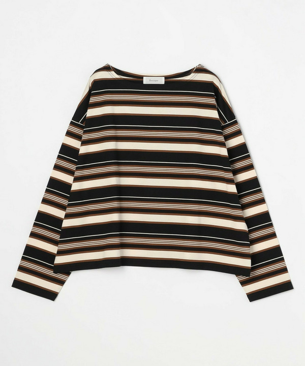 【feerique】【Lサイズ】feerique マルチボーダーワイドプルオーバーT