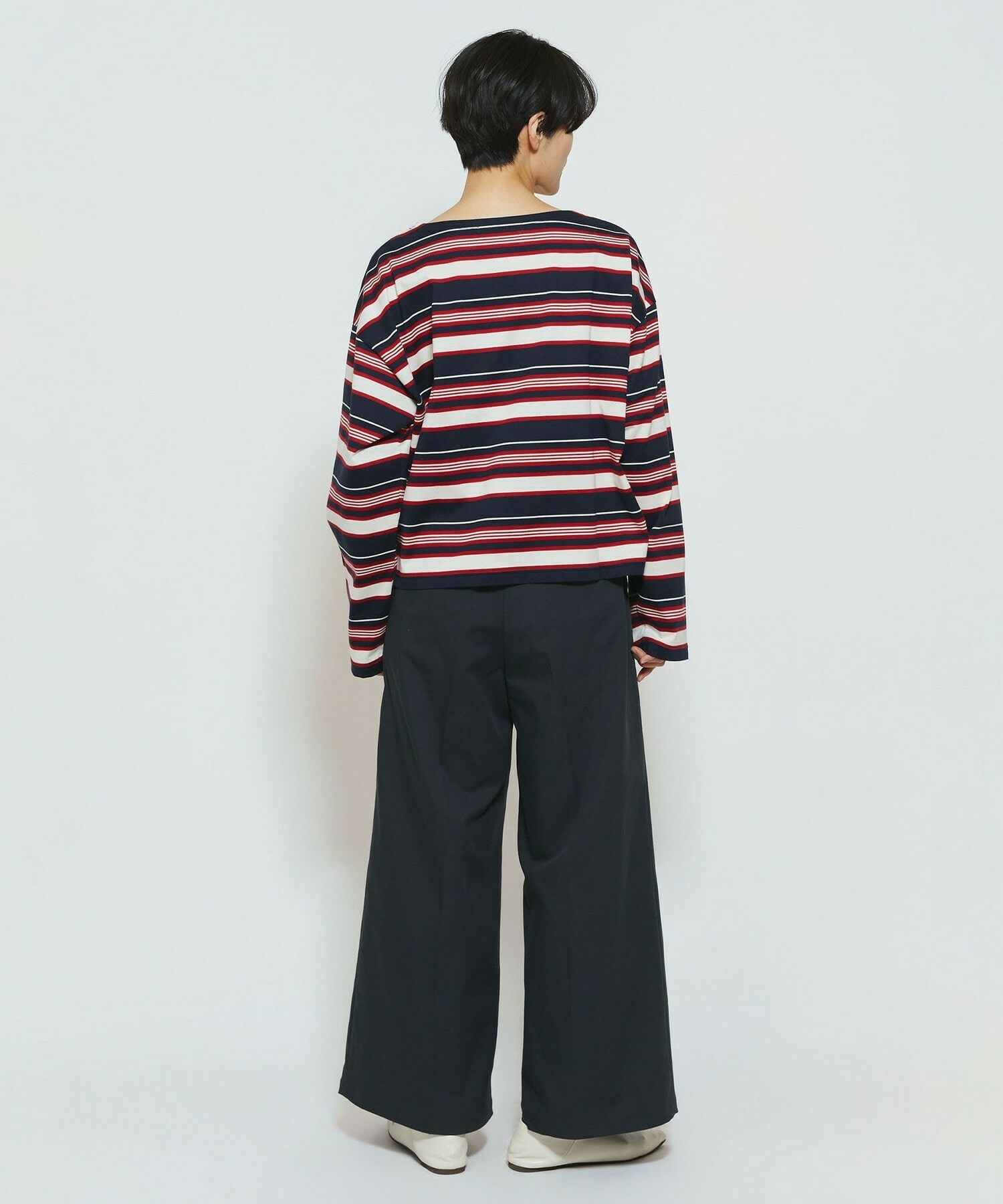 【feerique】【Lサイズ】feerique マルチボーダーワイドプルオーバーT 詳細画像 レッド系その他 15