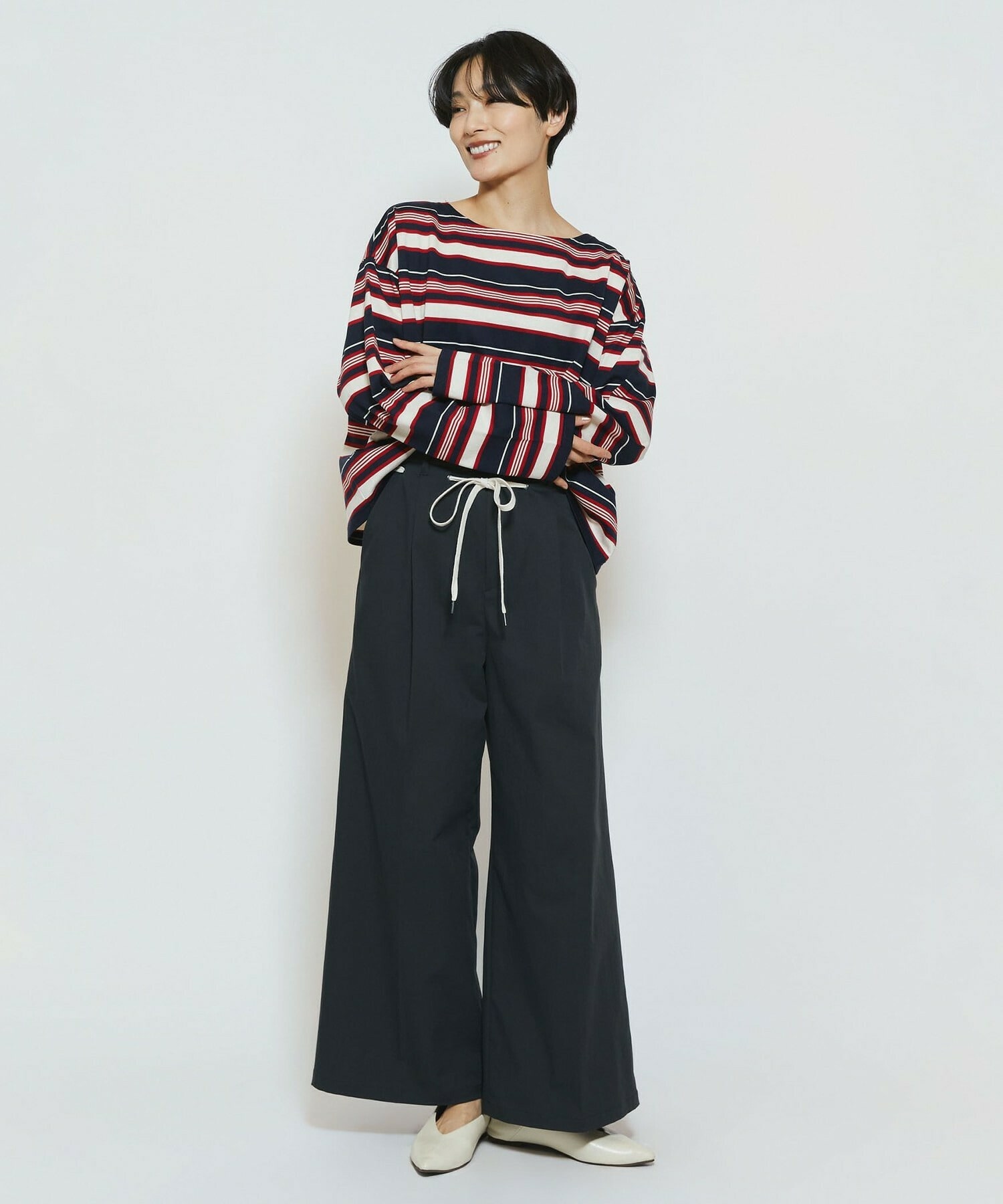 【feerique】【Lサイズ】feerique マルチボーダーワイドプルオーバーT 詳細画像 レッド系その他 19