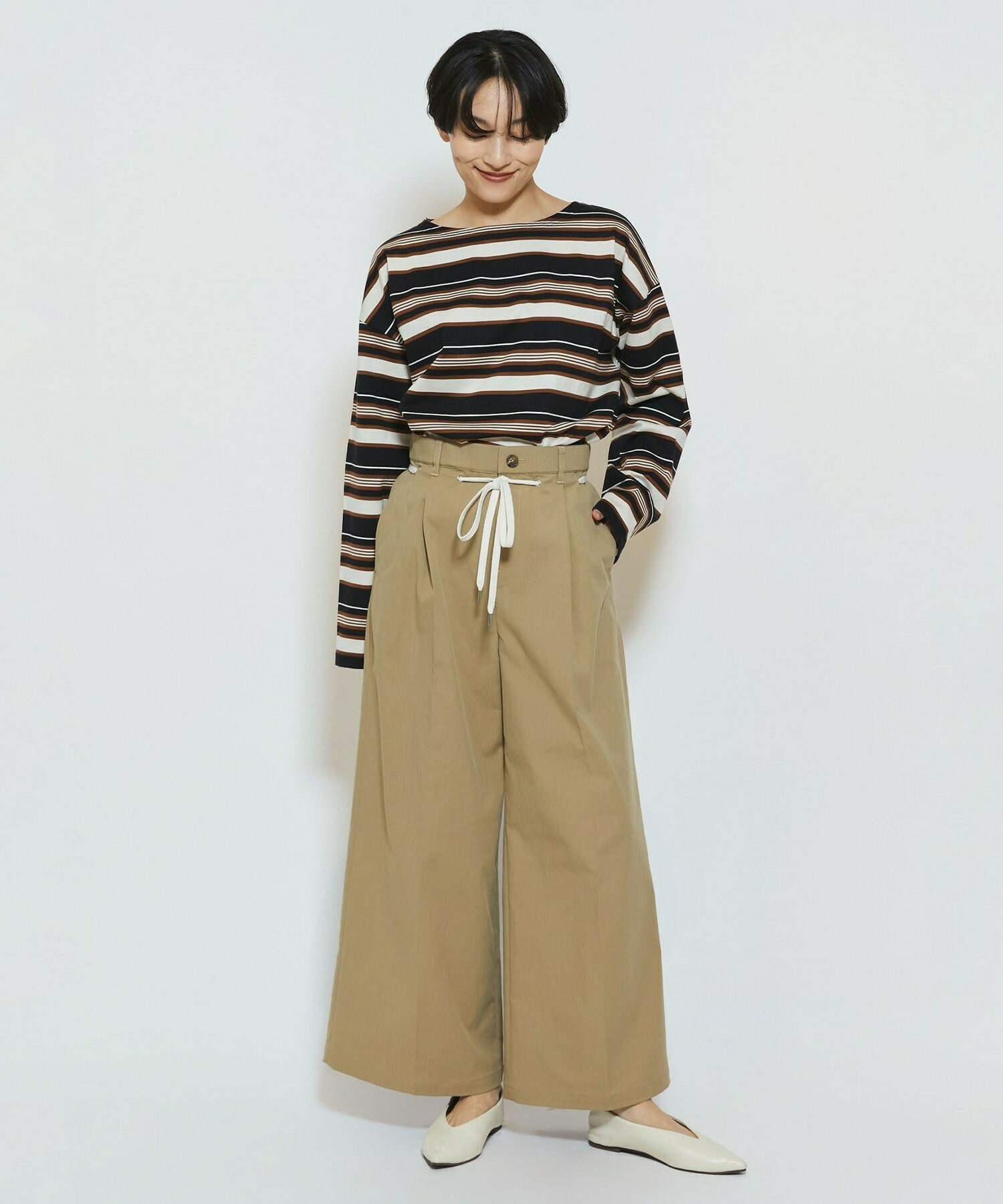 【feerique】【Lサイズ】feerique マルチボーダーワイドプルオーバーT 詳細画像 レッド系その他 2