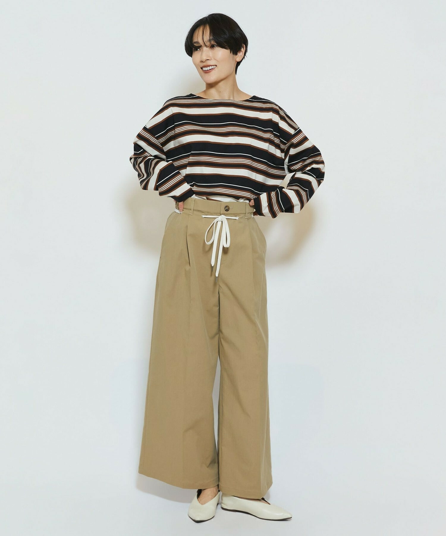 【feerique】【Lサイズ】feerique マルチボーダーワイドプルオーバーT 詳細画像 レッド系その他 3