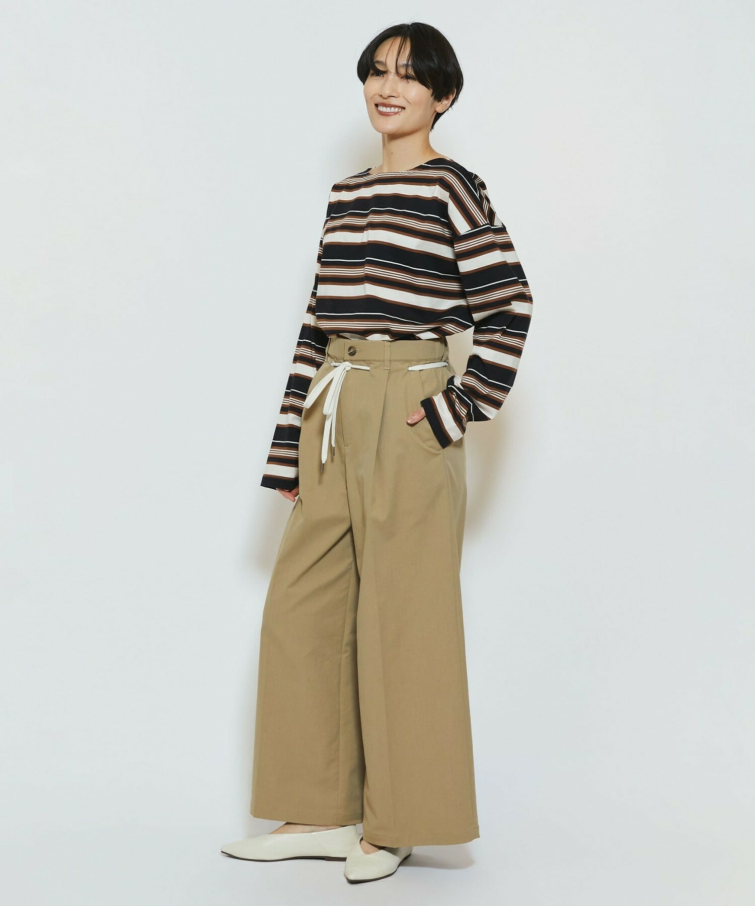 【feerique】【Lサイズ】feerique マルチボーダーワイドプルオーバーT 詳細画像 レッド系その他 5