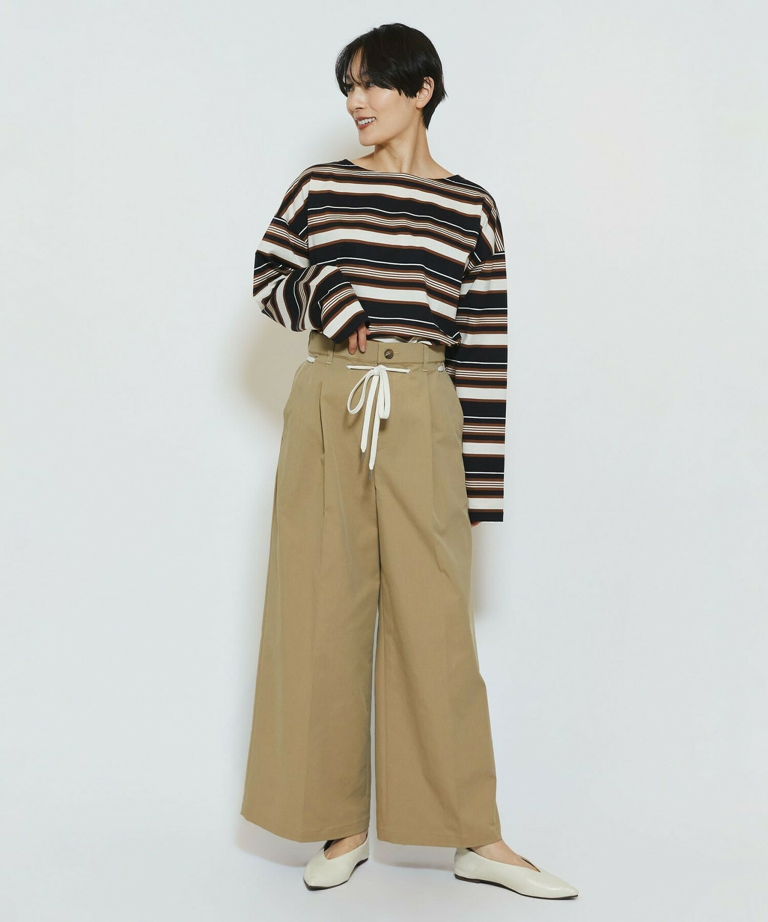 【feerique】【Lサイズ】feerique マルチボーダーワイドプルオーバーT 詳細画像 レッド系その他 7