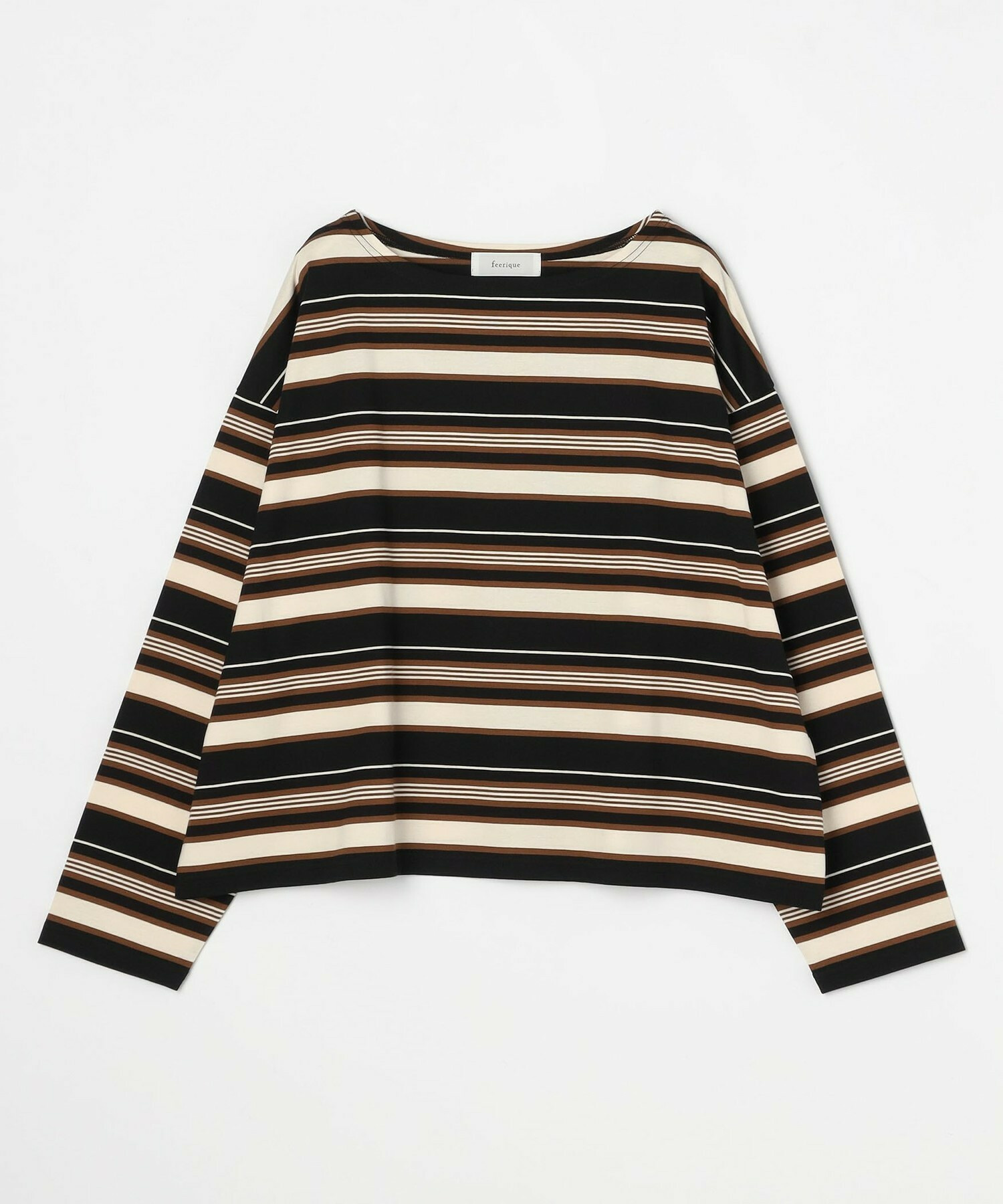 【feerique】【Lサイズ】feerique マルチボーダーワイドプルオーバーT 詳細画像 ブラウン系その他 1