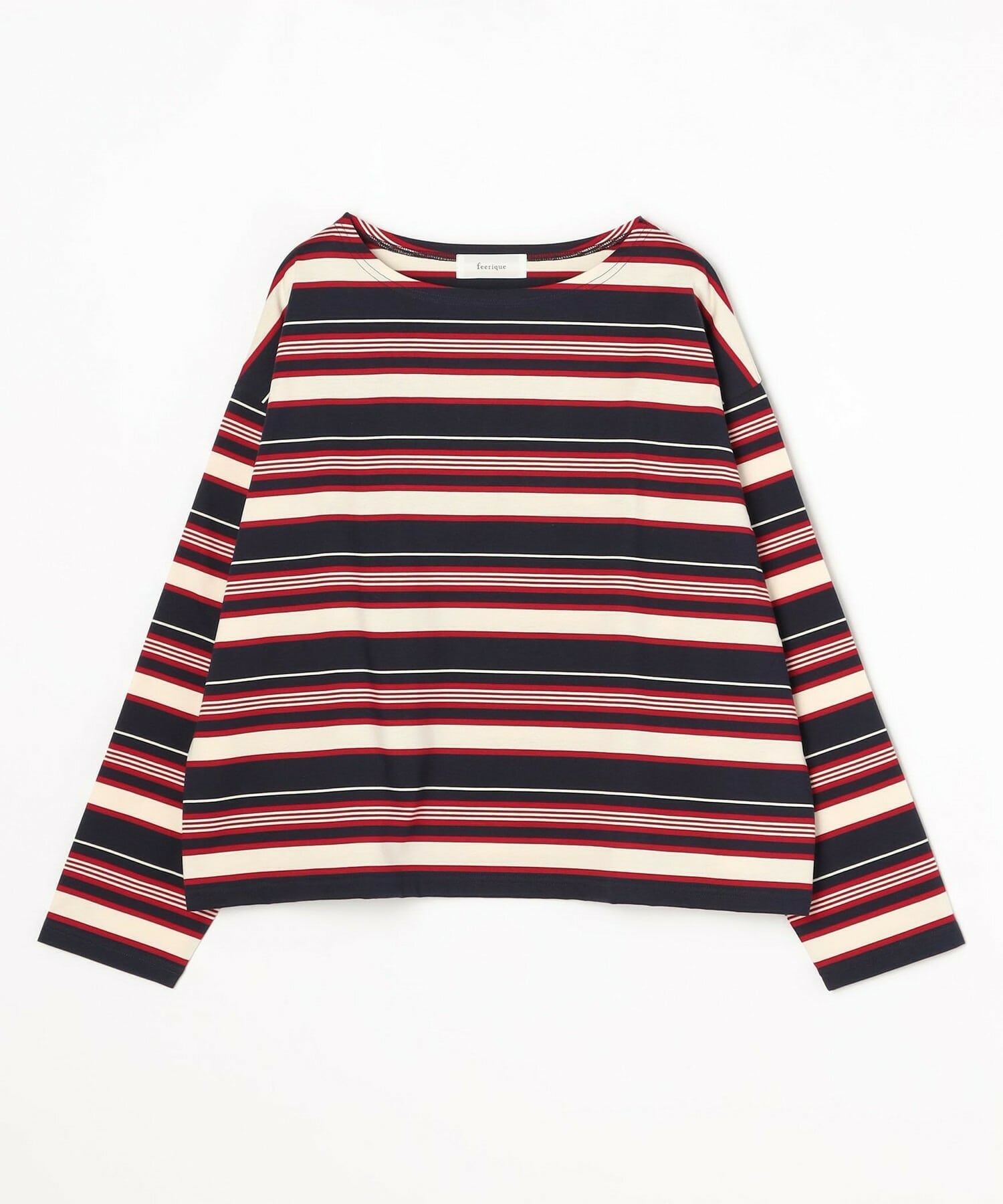 【feerique】【Lサイズ】feerique マルチボーダーワイドプルオーバーT 詳細画像 レッド系その他 1