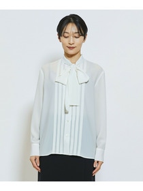 【wb】【Lサイズ】wb ライトツイルボウタイブラウス 詳細画像 オフホワイト 21