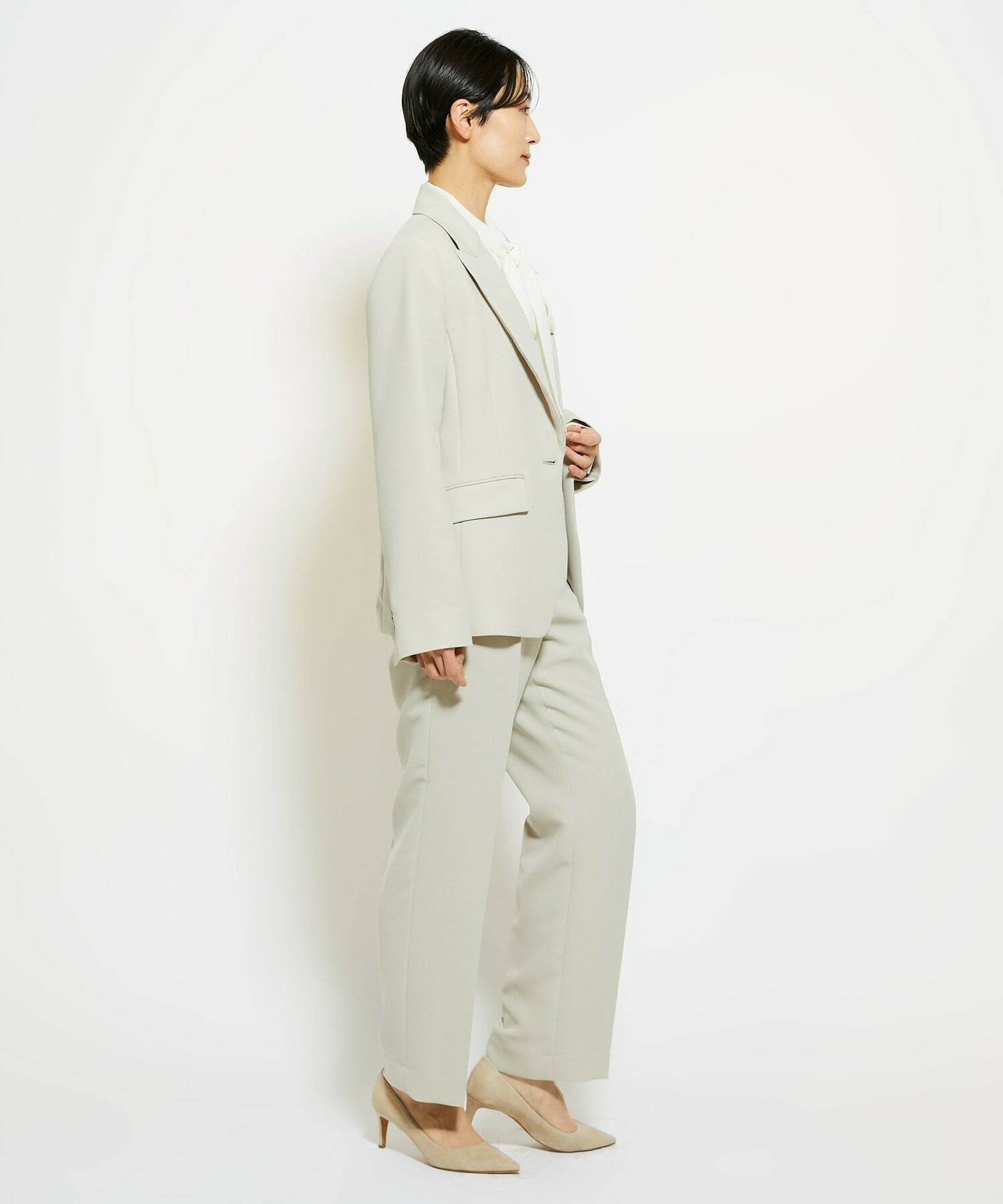 【wb】【Lサイズ】wb ダブルジョーゼットジャケット 詳細画像 ベージュ 11