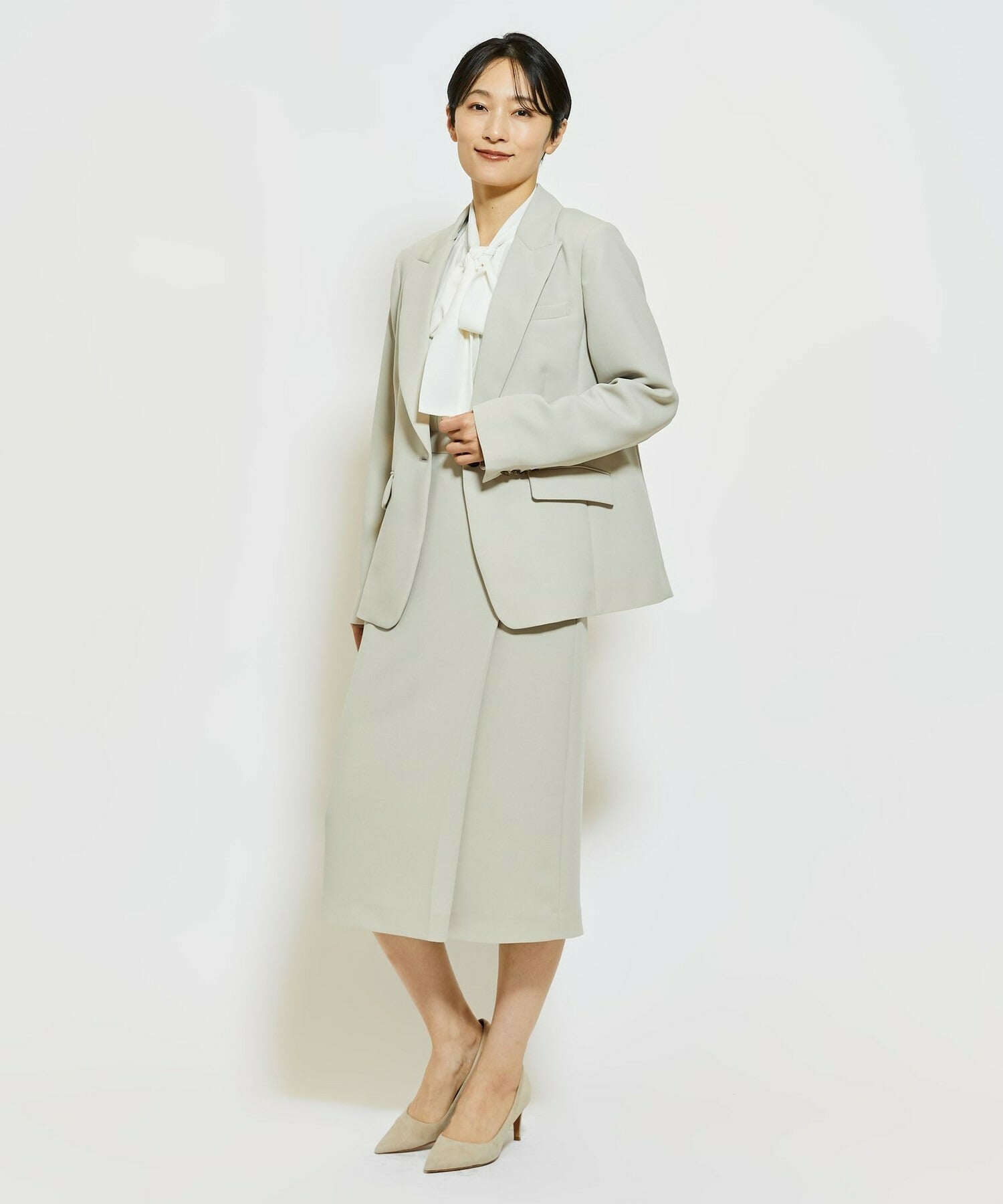 【wb】【Lサイズ】wb ダブルジョーゼットジャケット 詳細画像 ベージュ 2