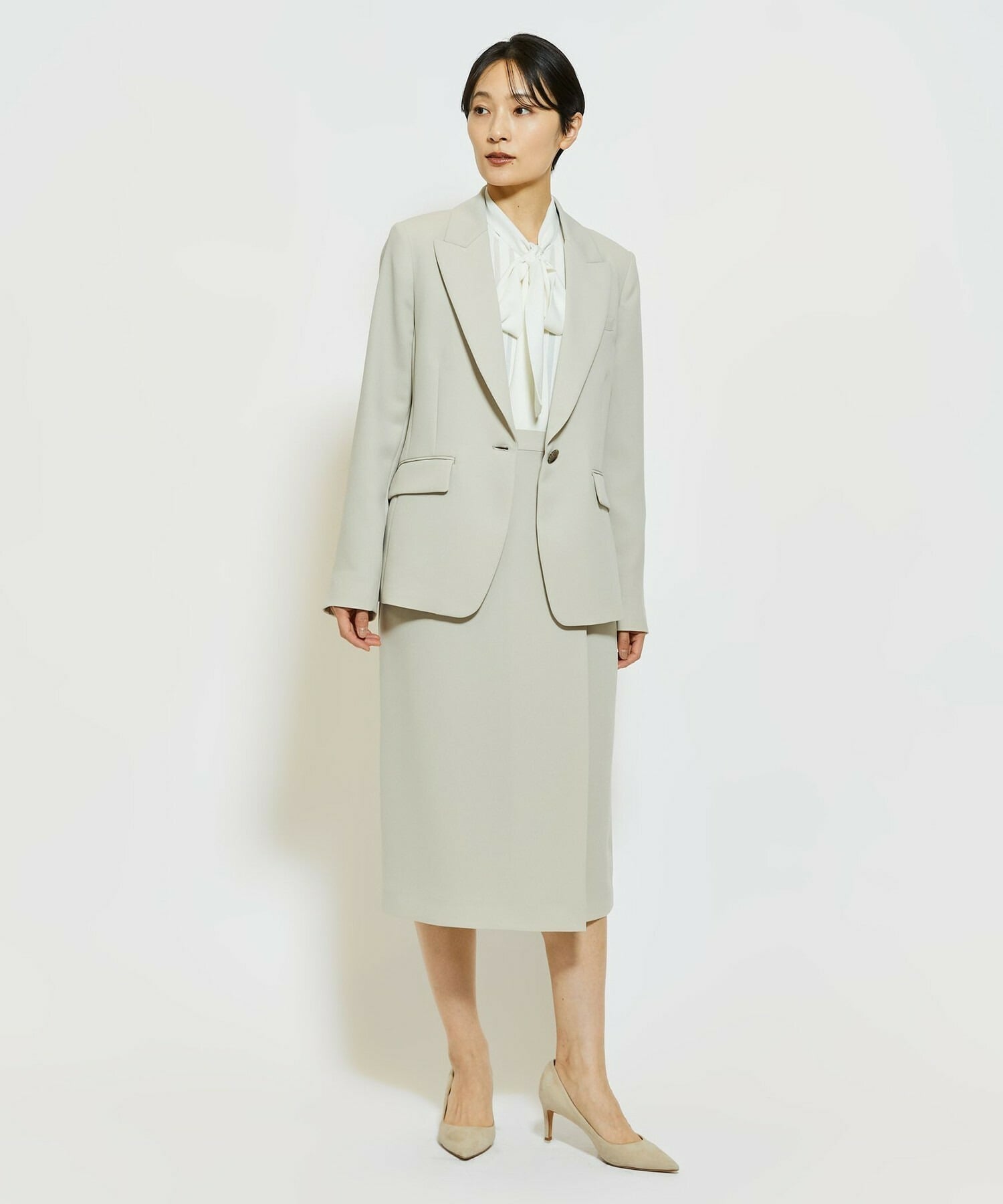 【wb】【Lサイズ】wb ダブルジョーゼットジャケット 詳細画像 ベージュ 3