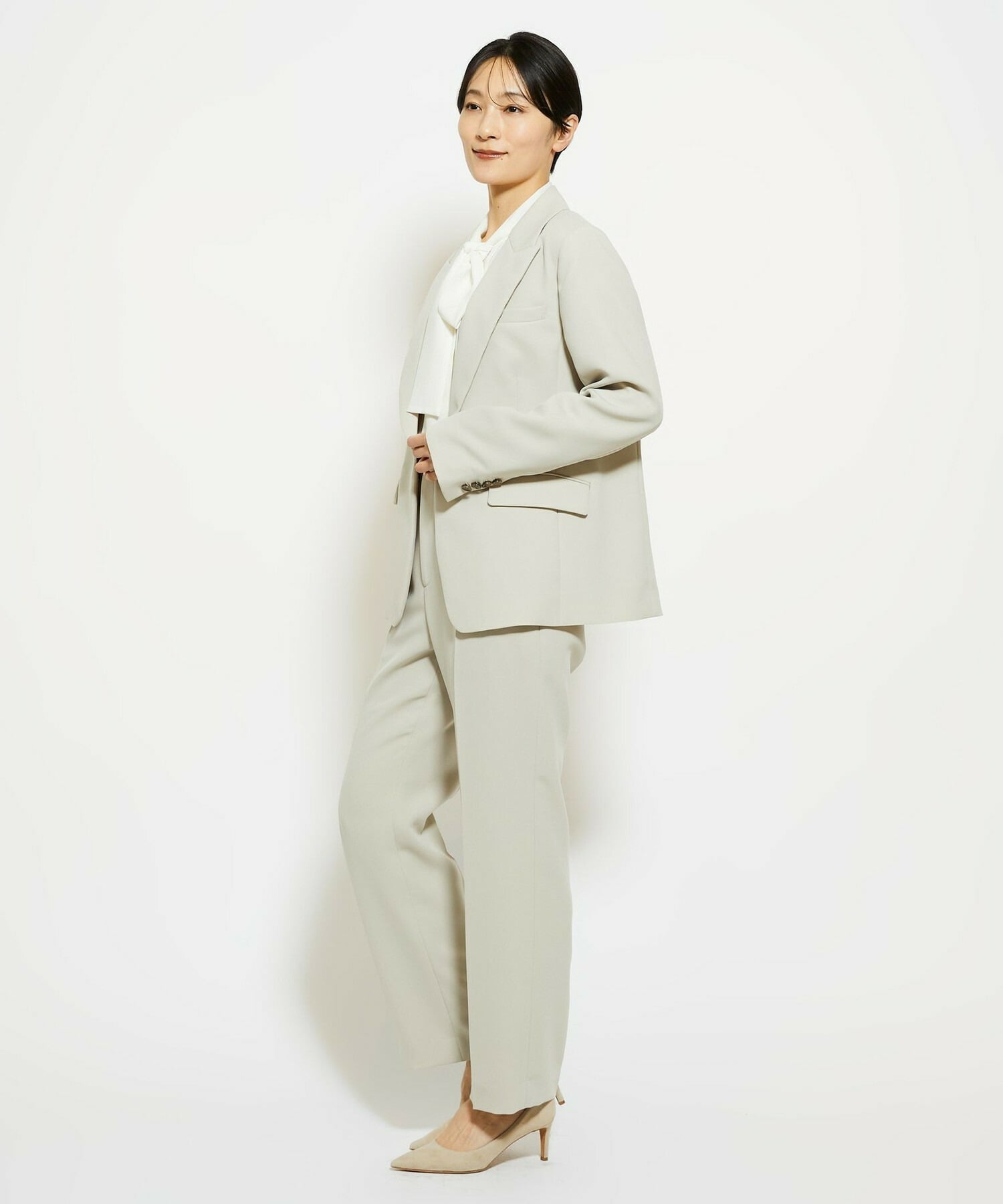 【wb】【Lサイズ】wb ダブルジョーゼットジャケット 詳細画像 ベージュ 9