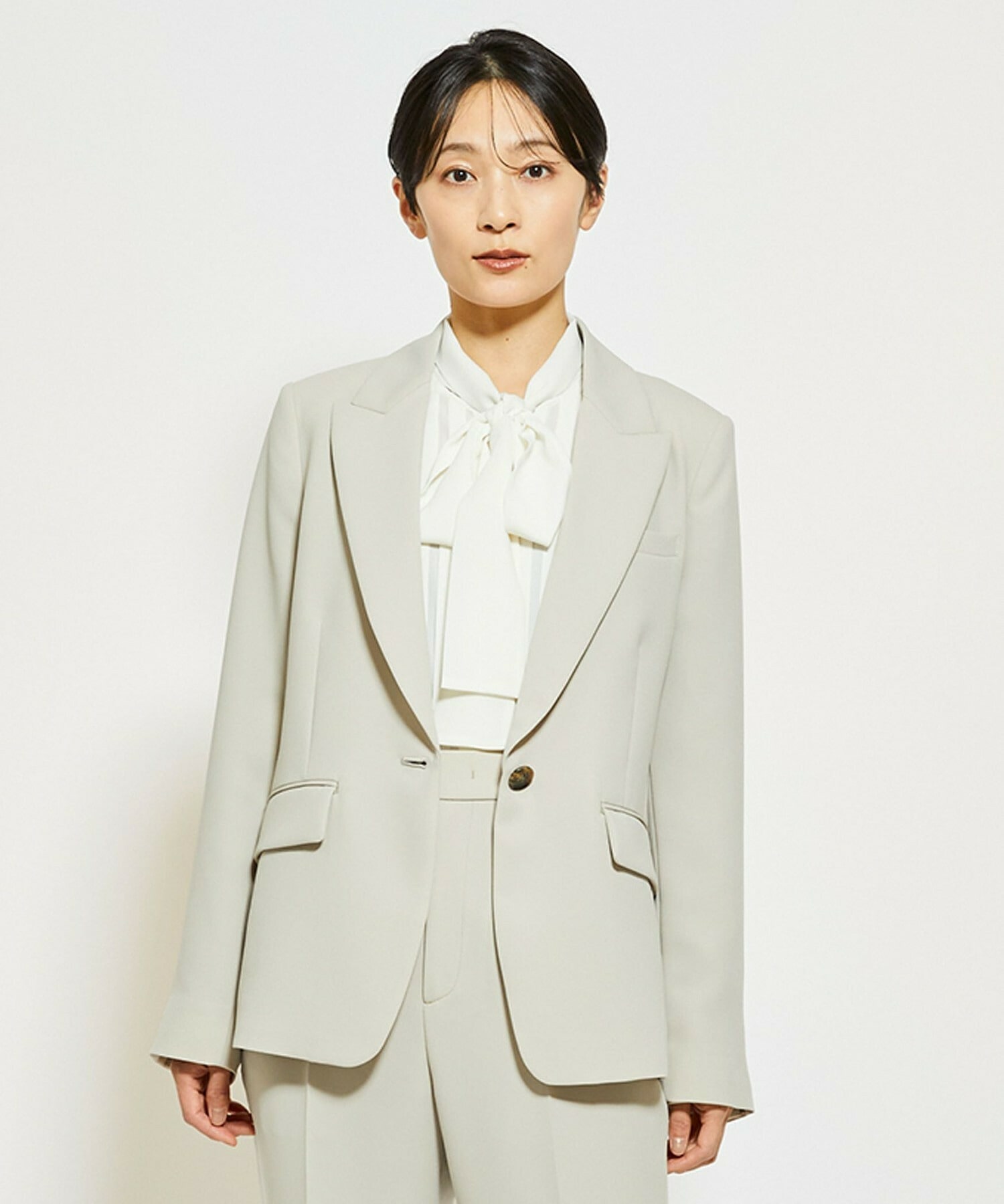 【wb】【Lサイズ】wb ダブルジョーゼットジャケット 詳細画像 ベージュ 2