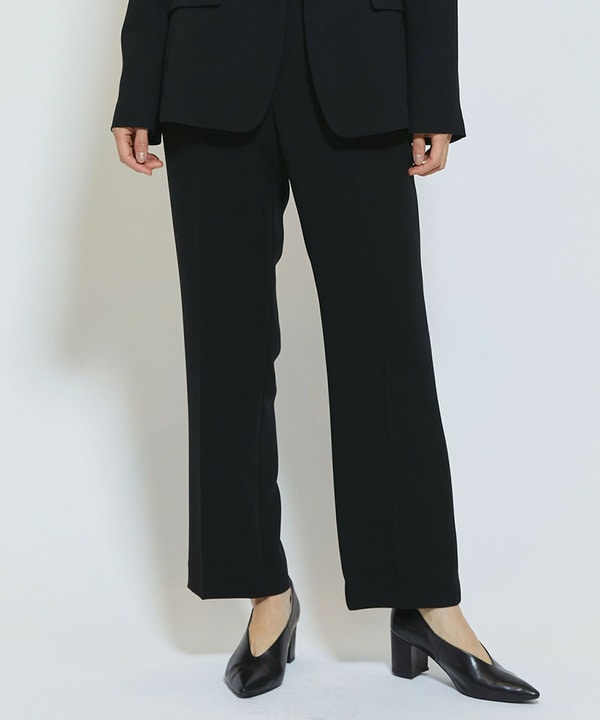 【Lサイズ】wb ダブルジョーゼットストレートパンツ 詳細画像 ブラック 2