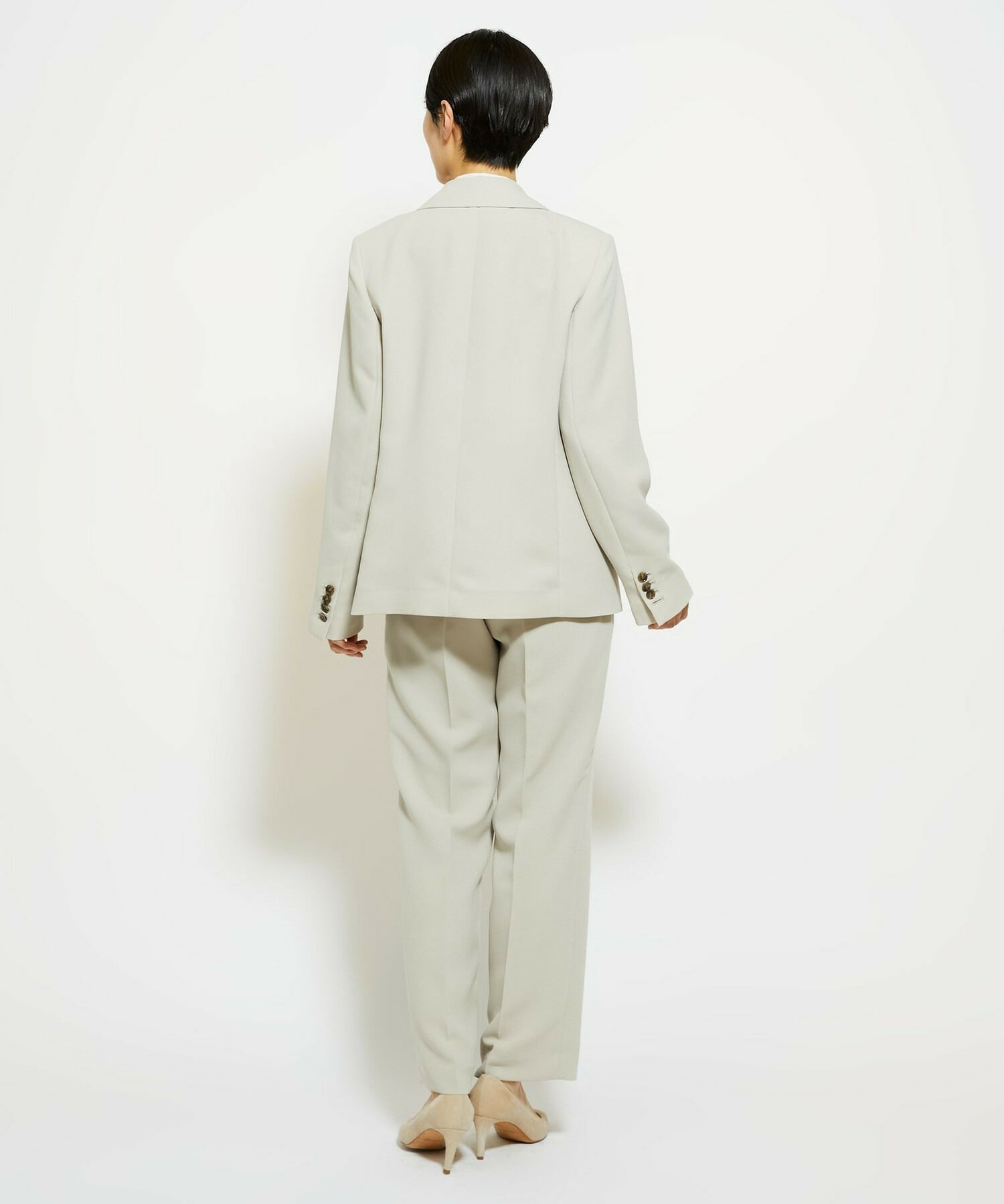 【wb】【Lサイズ】wb ダブルジョーゼットストレートパンツ 詳細画像 ベージュ 7