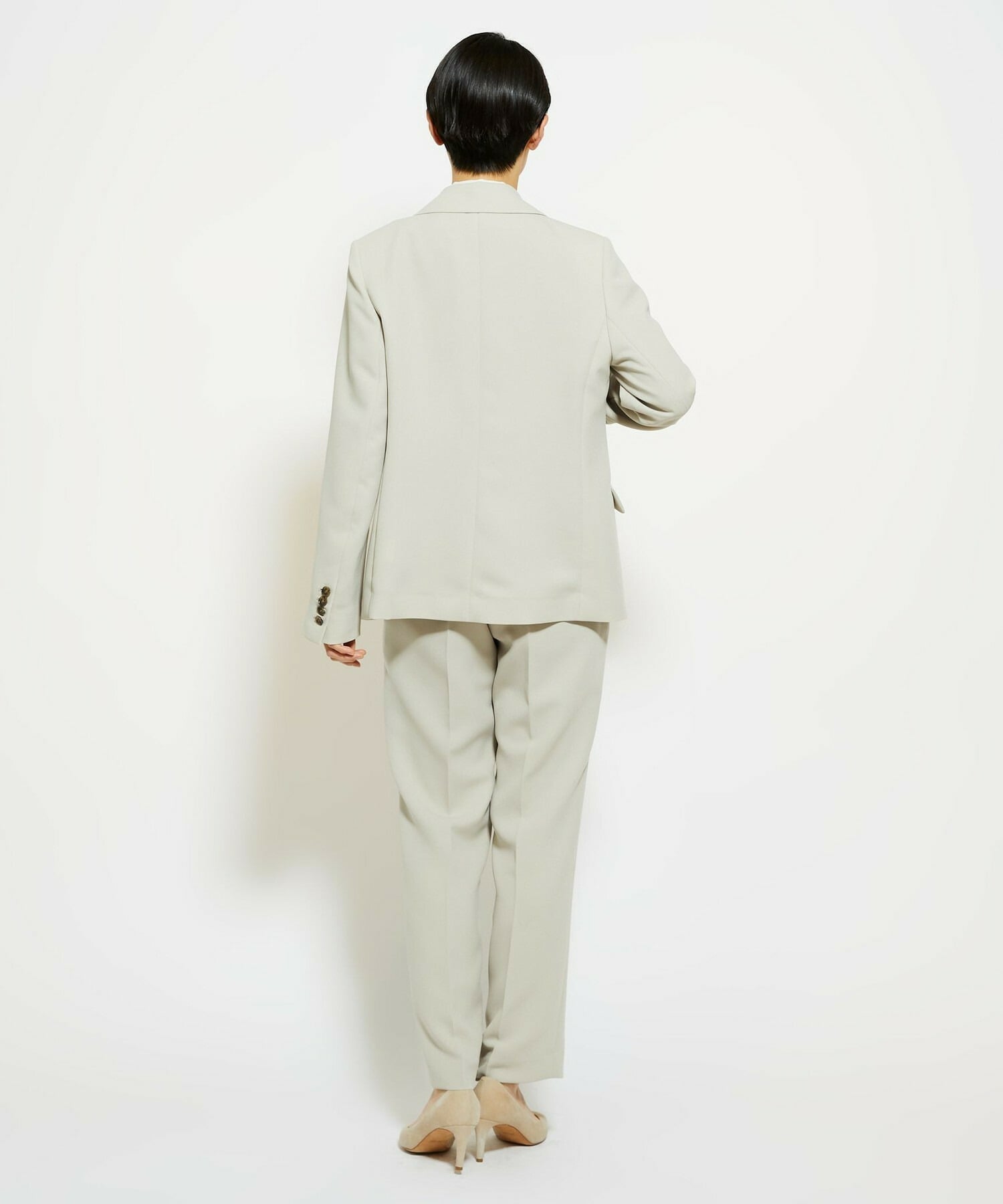 【wb】【Lサイズ】wb ダブルジョーゼットストレートパンツ 詳細画像 ベージュ 8