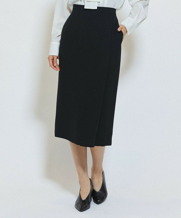 【Lサイズ】wb ダブルジョーゼットタイトスカート 詳細画像 ブラック 2