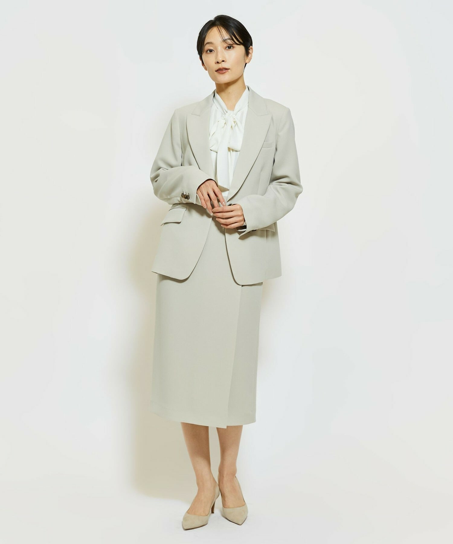 【wb】【Lサイズ】wb ダブルジョーゼットタイトスカート 詳細画像 ベージュ 10