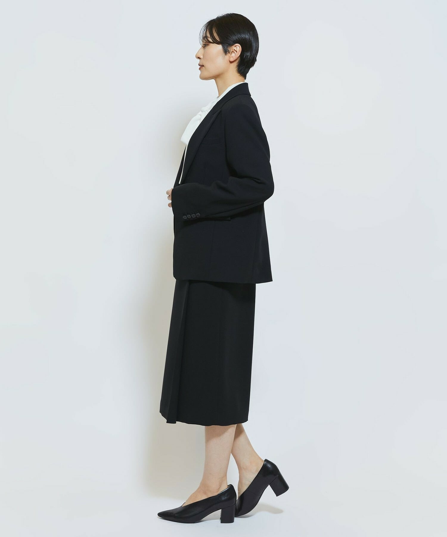 【wb】【Lサイズ】wb ダブルジョーゼットタイトスカート 詳細画像 ベージュ 14