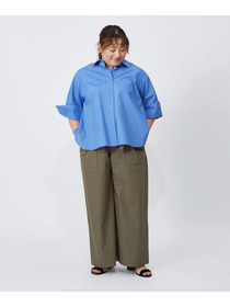 【MOGA】【大きいサイズ】P/Cブロードシャツブラウス 詳細画像 ブルー 3