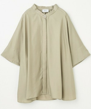【MOGA】【大きいサイズ】キュプラポリフィブリルバンドカラーシャツ 詳細画像 ベージュ 1