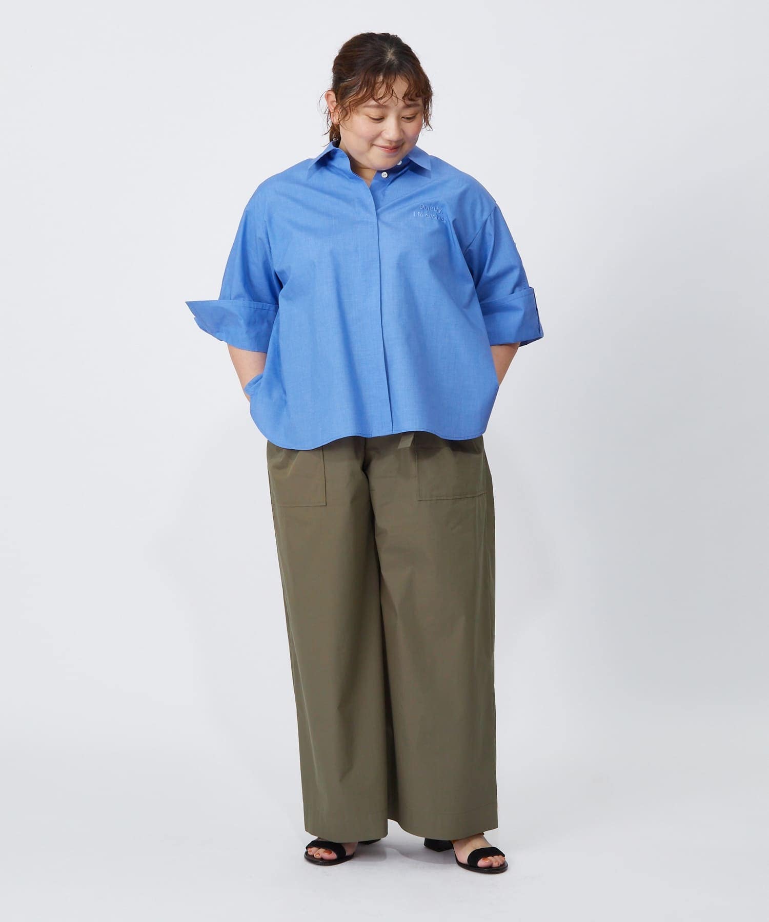 【MOGA】【大きいサイズ】タイプライターバイオセミワイドパンツ 詳細画像 カーキ 26