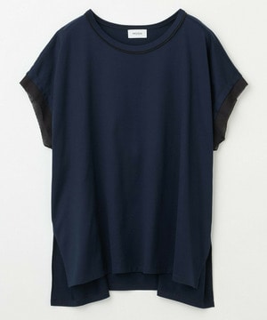 【MOGA】【大きいサイズ】60/2天竺メッシュレイヤードクルーネックTシャツ 詳細画像 ネイビー 1