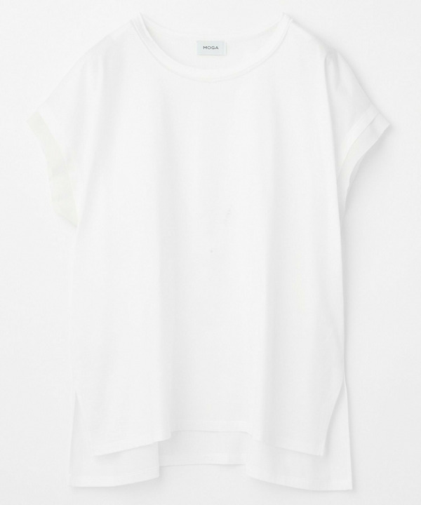 【大きいサイズ】60/2天竺メッシュレイヤードクルーネックTシャツ 詳細画像 オフホワイト 2