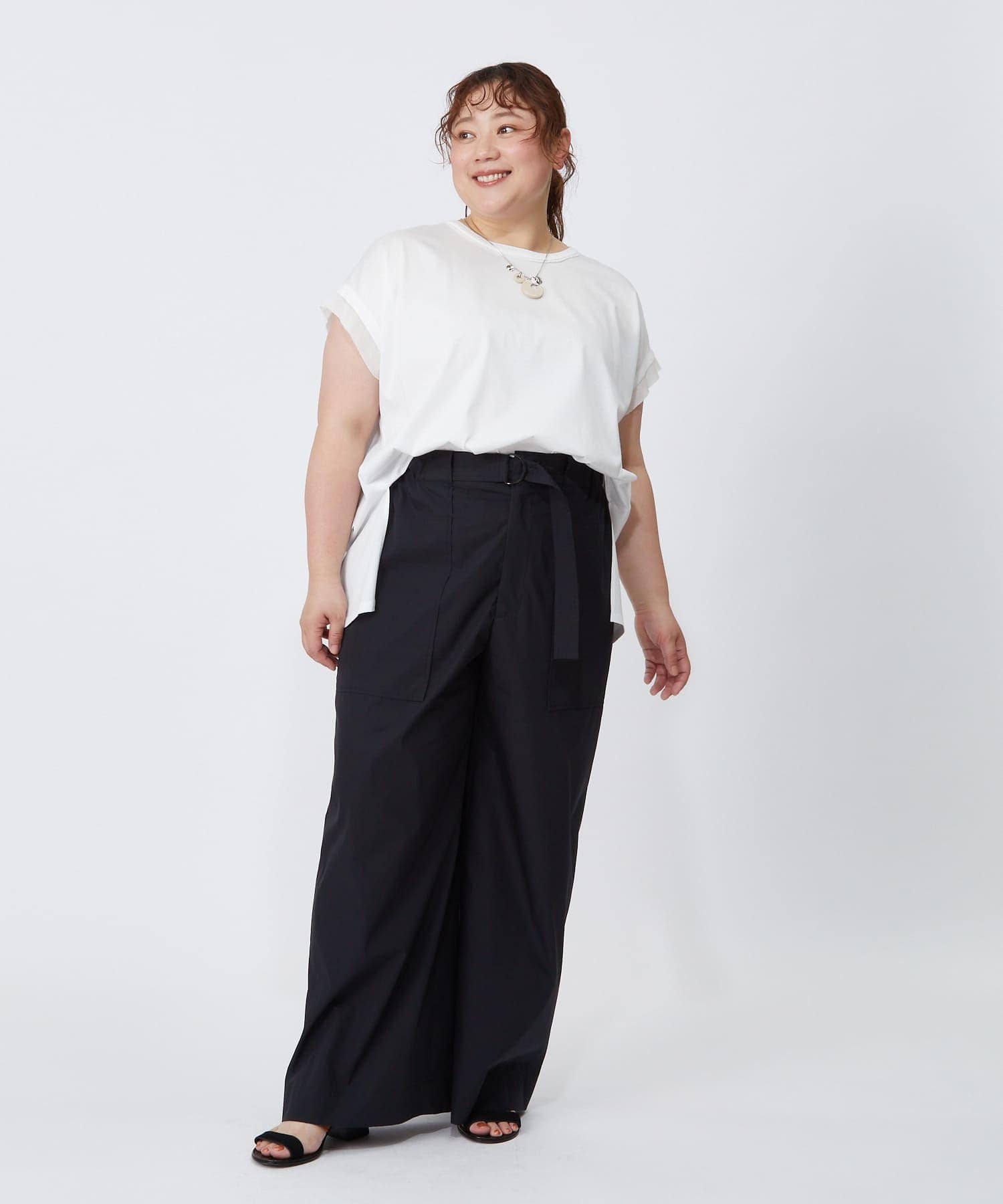 【MOGA】【大きいサイズ】60/2天竺メッシュレイヤードクルーネックTシャツ 詳細画像 オフホワイト 23