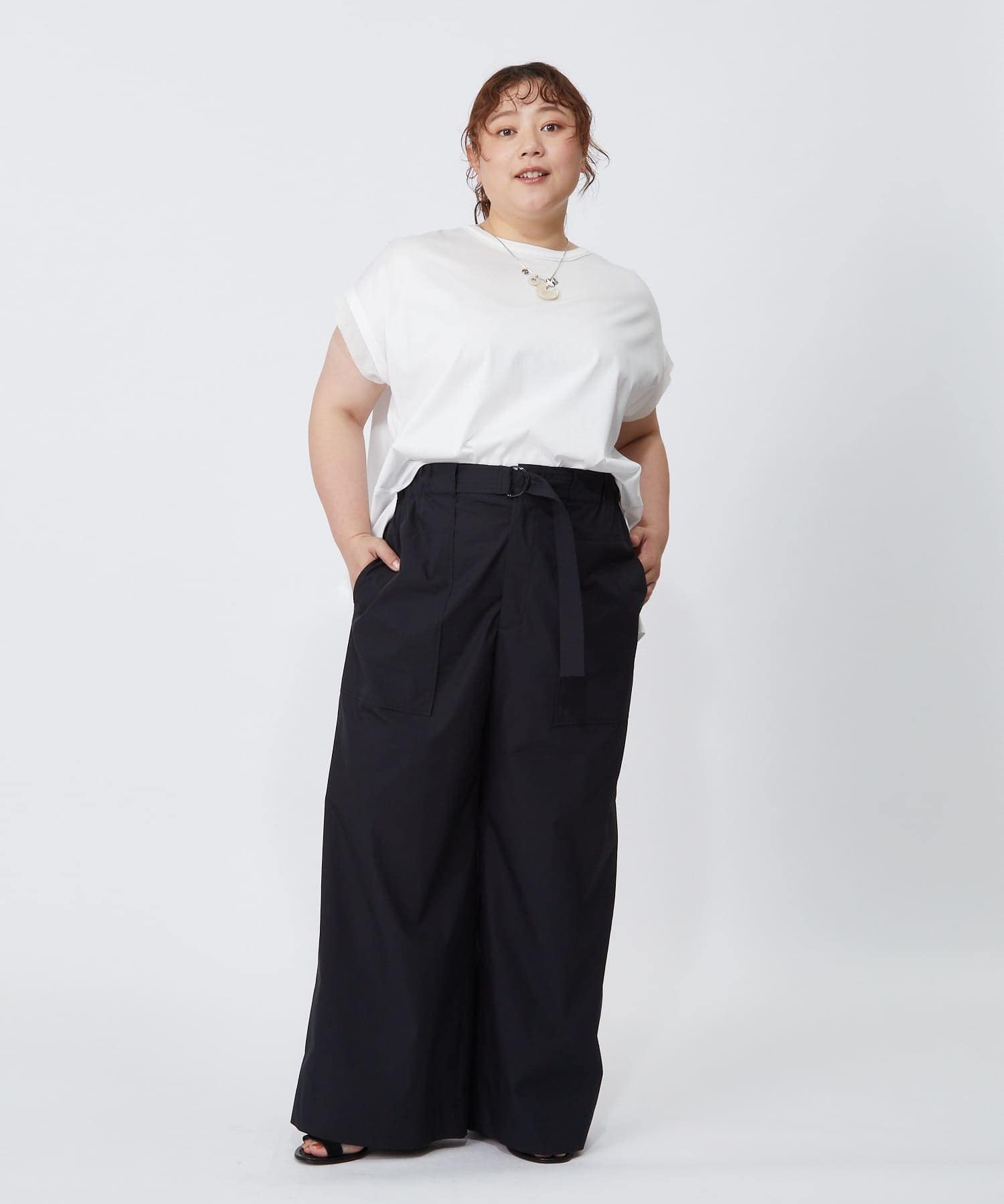 【MOGA】【大きいサイズ】60/2天竺メッシュレイヤードクルーネックTシャツ 詳細画像 オフホワイト 24