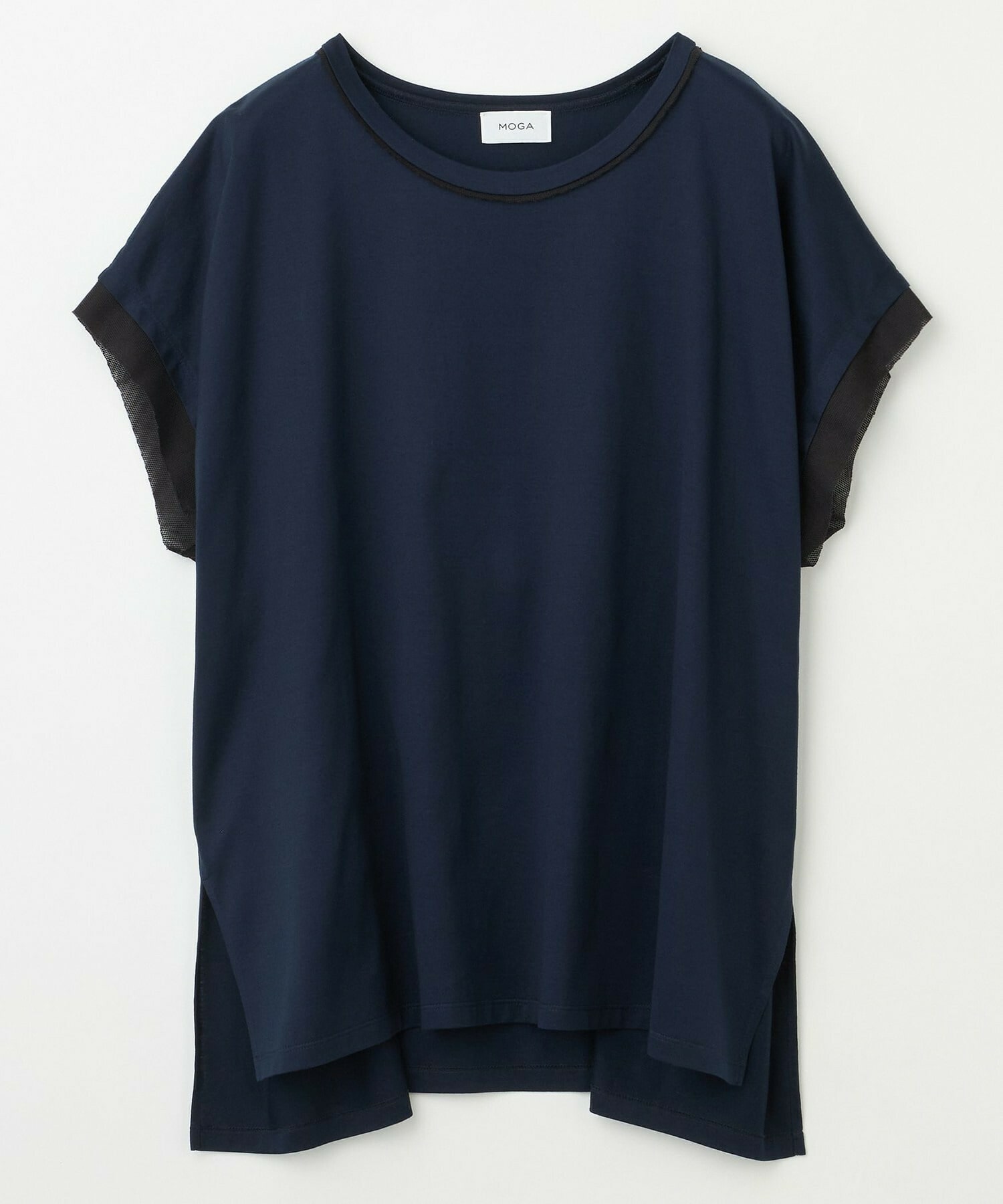【MOGA】【大きいサイズ】60/2天竺メッシュレイヤードクルーネックTシャツ 詳細画像 ネイビー 1