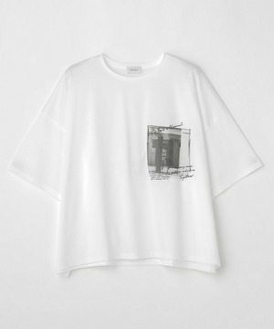 【MOGA】【大きいサイズ】ハイゲージ天竺フォトプリントTシャツ 詳細画像 ホワイト 1