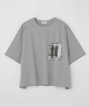 【MOGA】【大きいサイズ】ハイゲージ天竺フォトプリントTシャツ 詳細画像 トップグレー 1