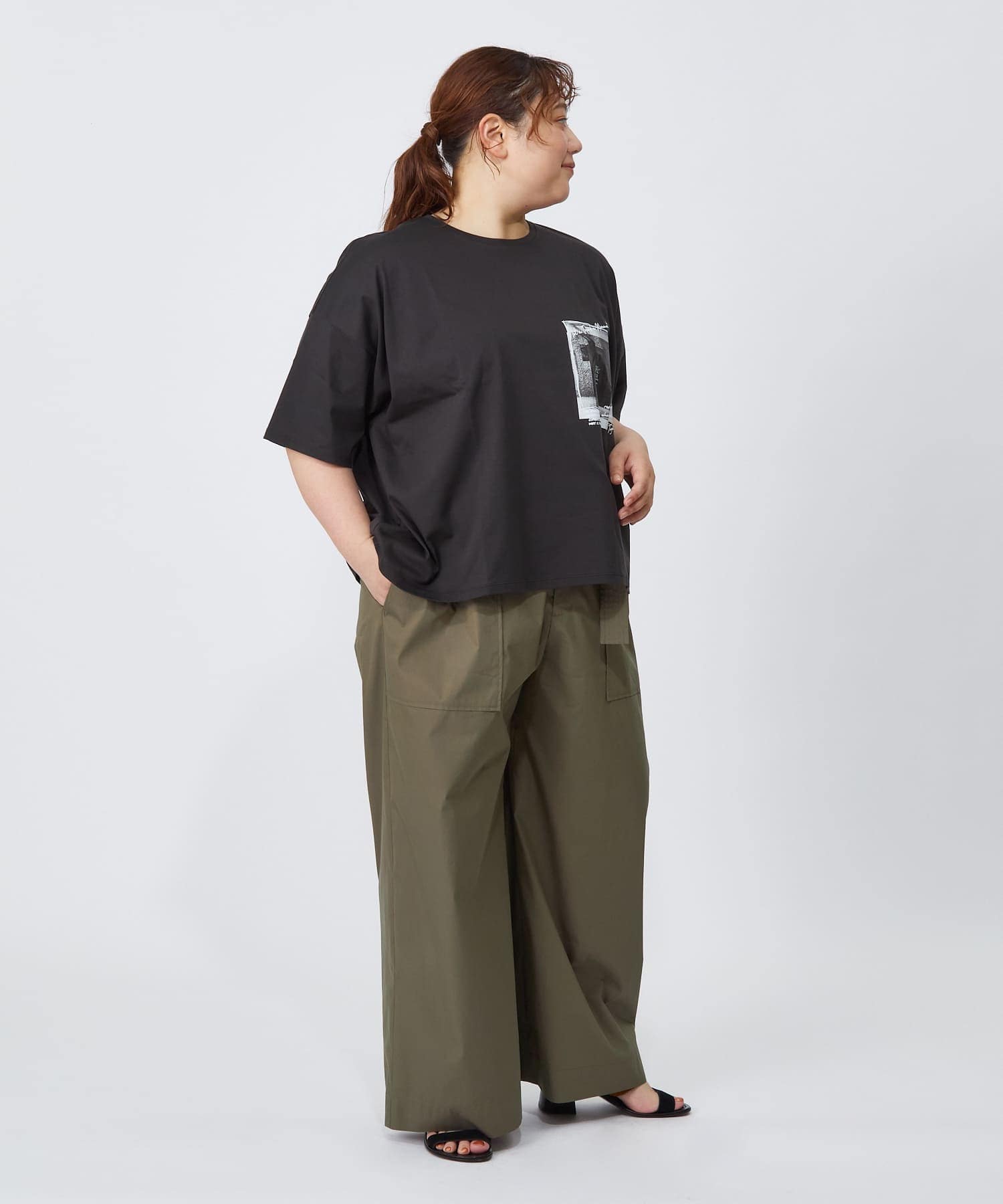 【MOGA】【大きいサイズ】ハイゲージ天竺フォトプリントTシャツ 詳細画像 トップグレー 13