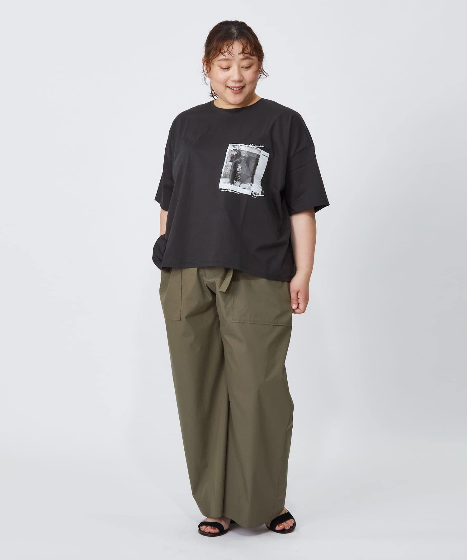 【MOGA】【大きいサイズ】ハイゲージ天竺フォトプリントTシャツ 詳細画像 トップグレー 14