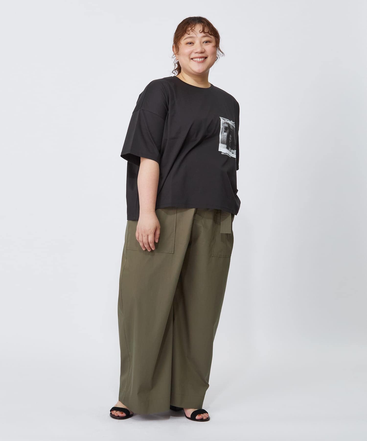【MOGA】【大きいサイズ】ハイゲージ天竺フォトプリントTシャツ 詳細画像 トップグレー 15