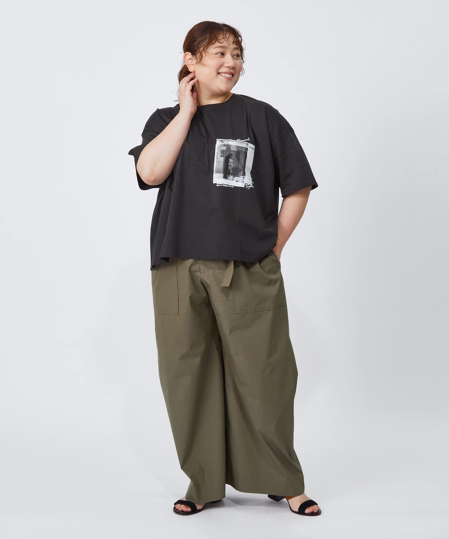 【MOGA】【大きいサイズ】ハイゲージ天竺フォトプリントTシャツ 詳細画像 トップグレー 16