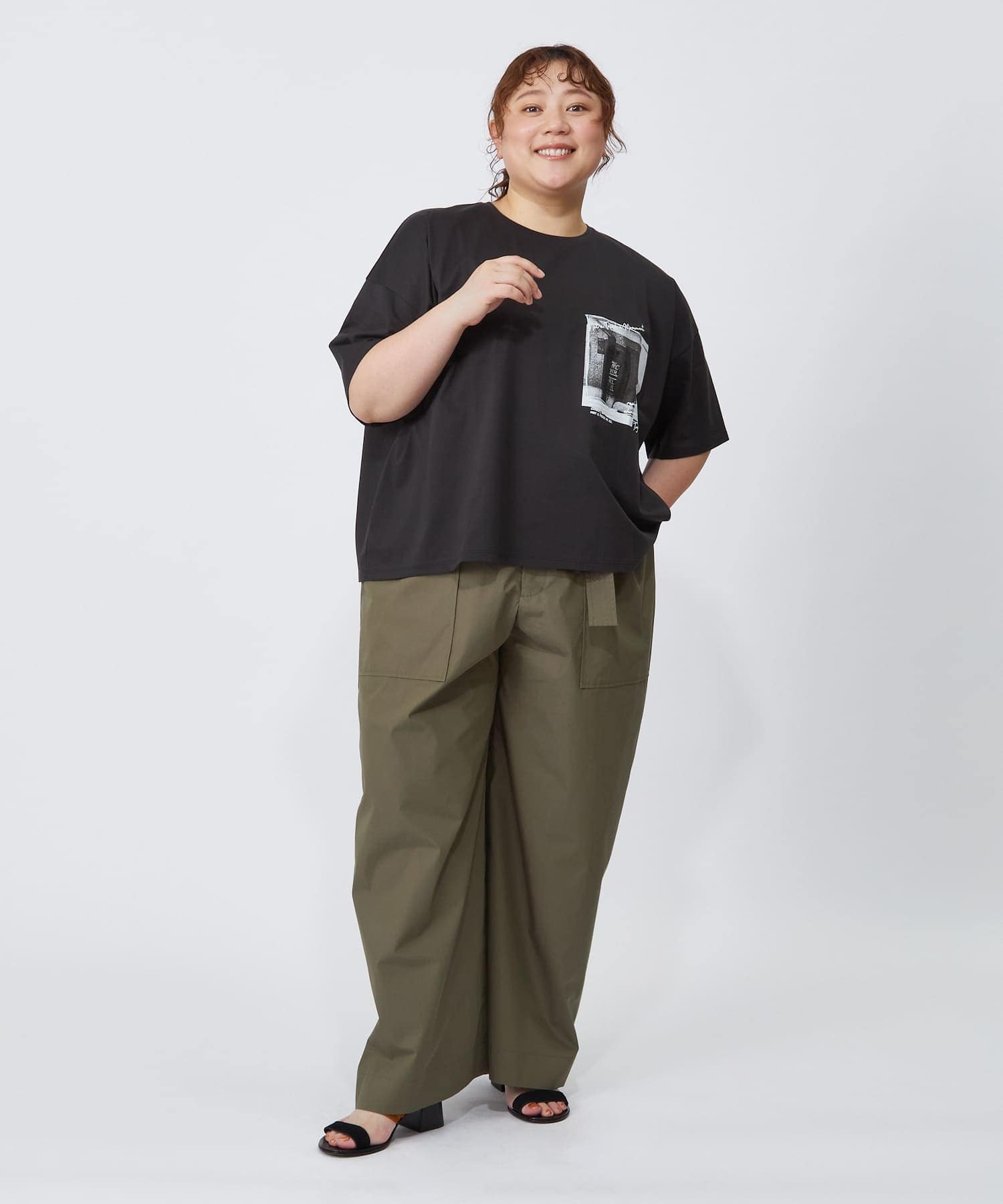 【MOGA】【大きいサイズ】ハイゲージ天竺フォトプリントTシャツ 詳細画像 トップグレー 17