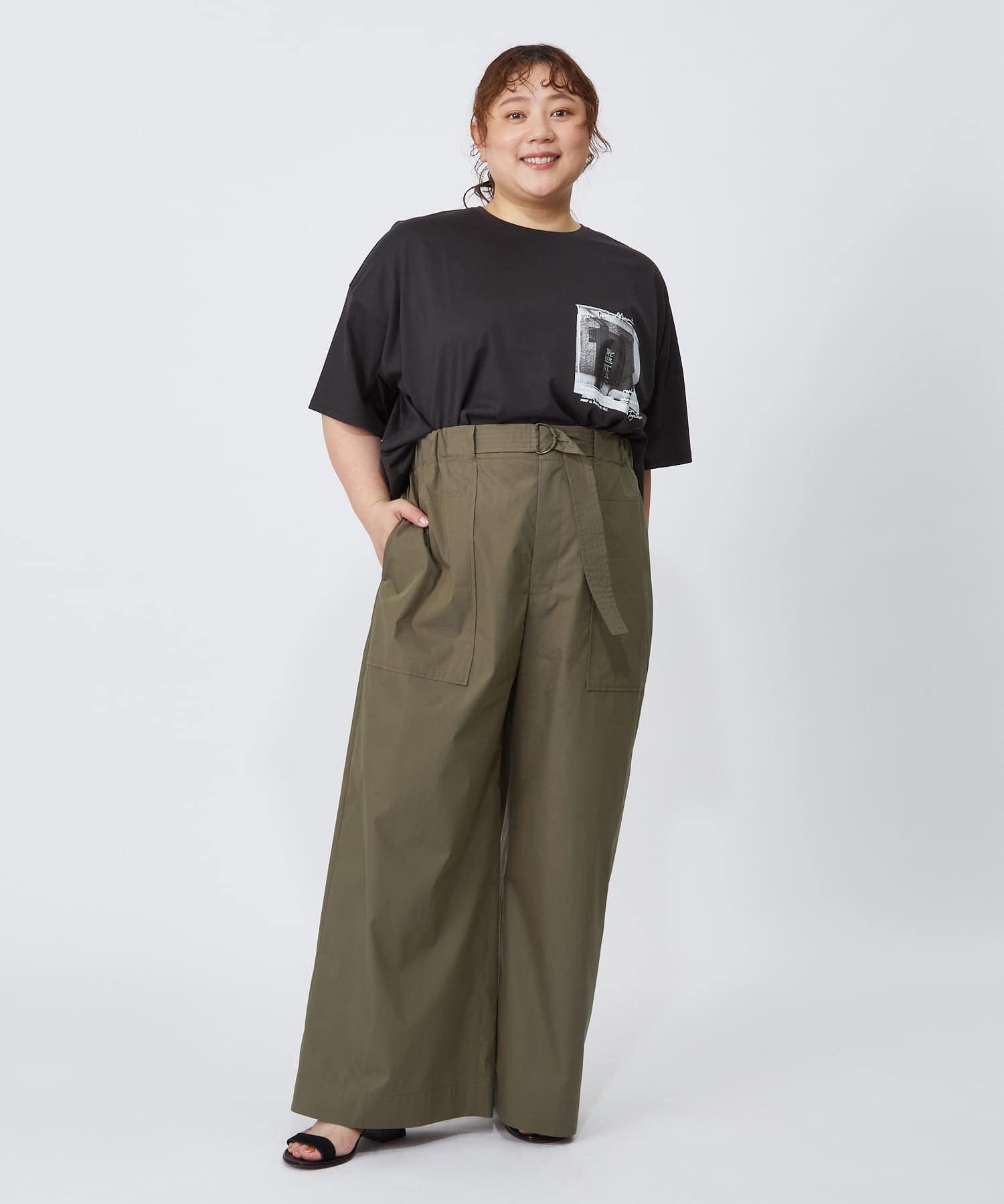 【MOGA】【大きいサイズ】ハイゲージ天竺フォトプリントTシャツ 詳細画像 トップグレー 20