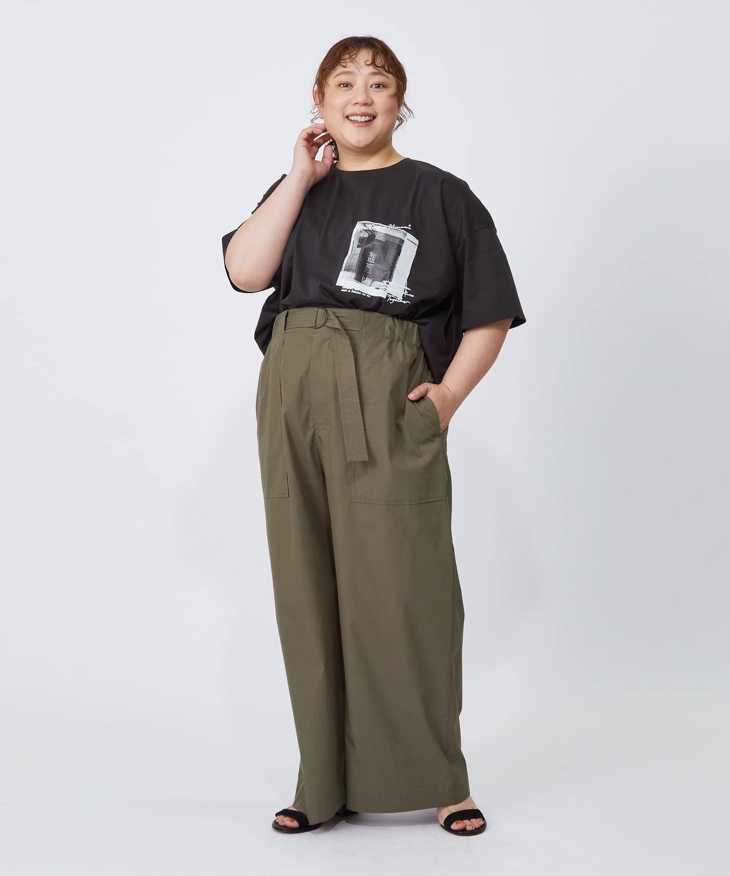 【MOGA】【大きいサイズ】ハイゲージ天竺フォトプリントTシャツ 詳細画像 トップグレー 22