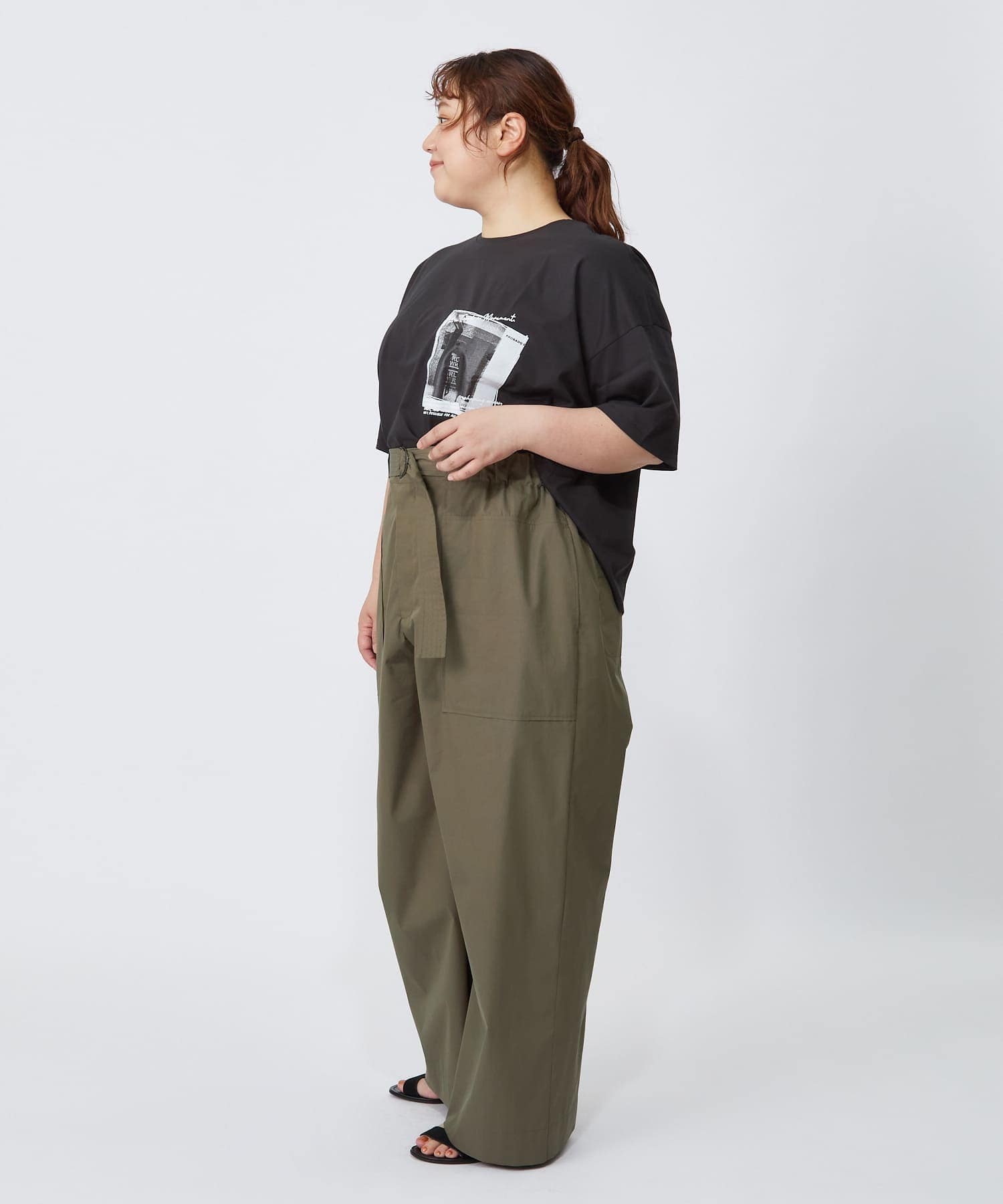 【MOGA】【大きいサイズ】ハイゲージ天竺フォトプリントTシャツ 詳細画像 トップグレー 24