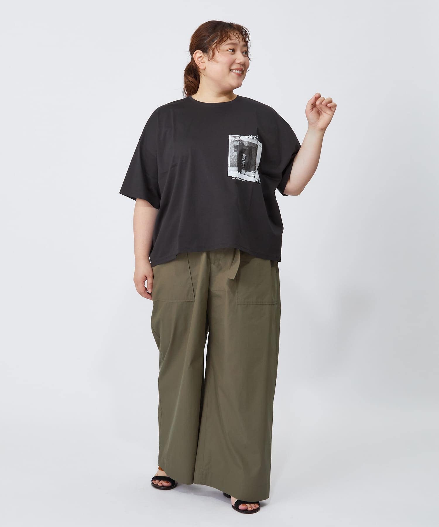 【MOGA】【大きいサイズ】ハイゲージ天竺フォトプリントTシャツ 詳細画像 トップグレー 5