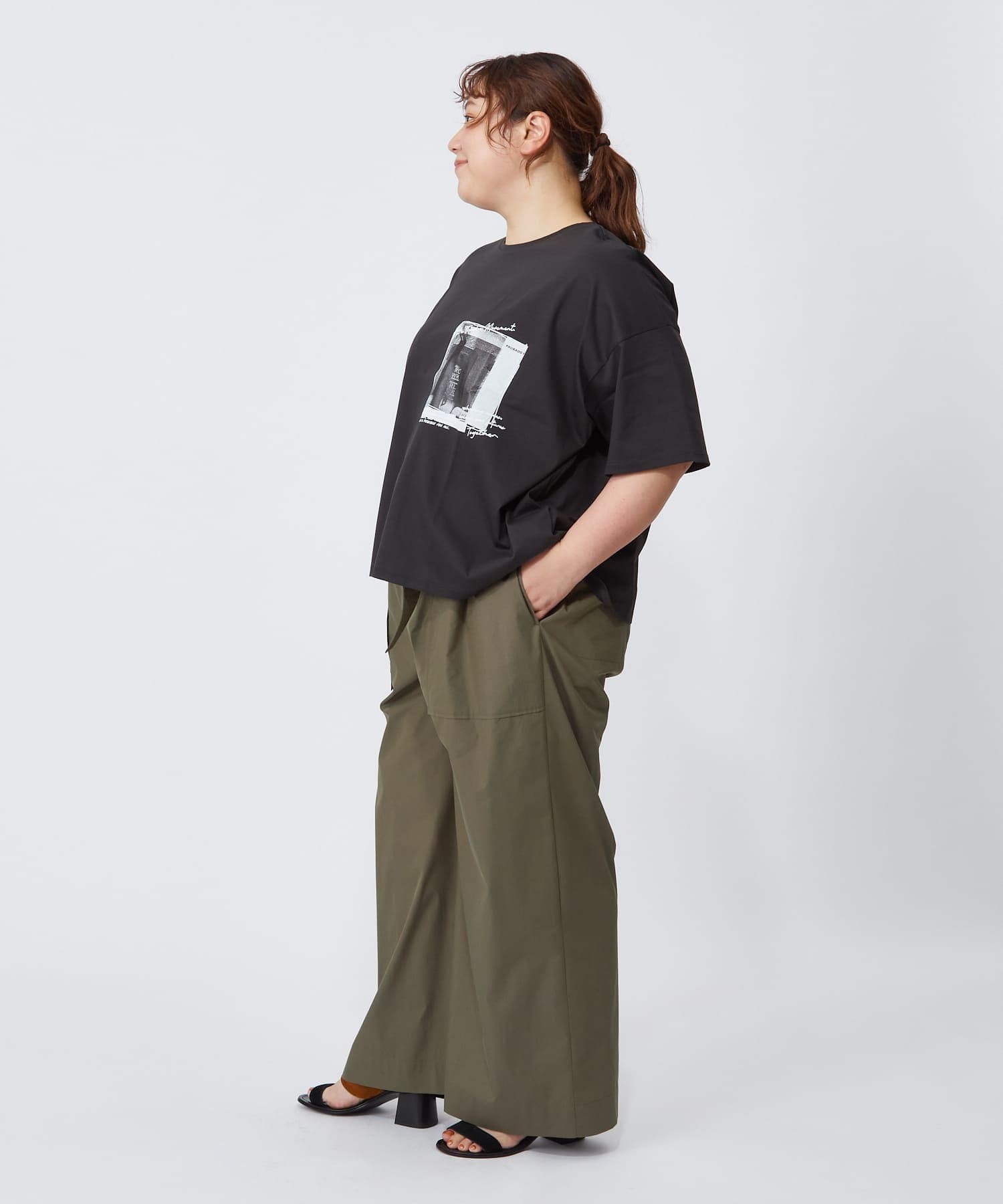 【MOGA】【大きいサイズ】ハイゲージ天竺フォトプリントTシャツ 詳細画像 トップグレー 6