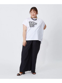 【MOGA】【大きいサイズ】ハイゲージ天竺ロゴプリントTシャツ 詳細画像 ホワイト 1
