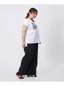 【MOGA】【大きいサイズ】ハイゲージ天竺ロゴプリントTシャツ 詳細画像 ホワイト 15